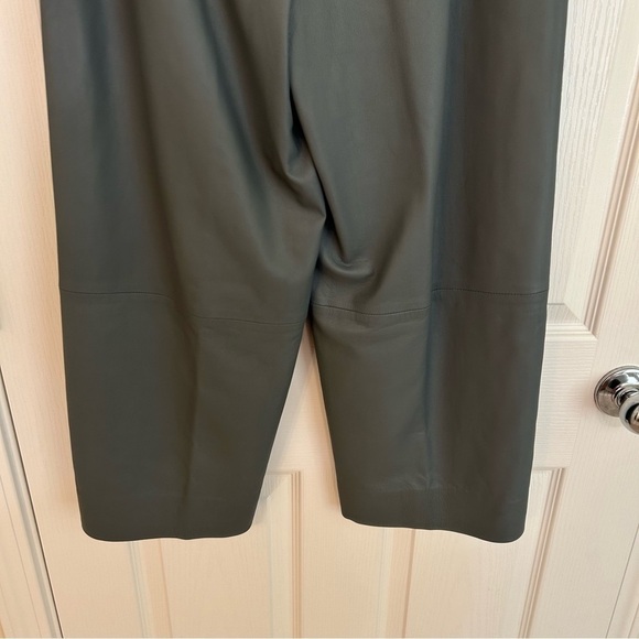 Vince Lamb Leather Wide Leg Crop Pants in Sea Stone Size 4 - Picture 12 of 15